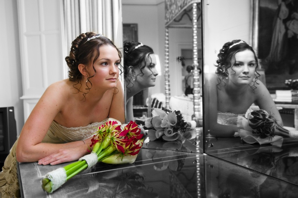 A bride and her bouquet