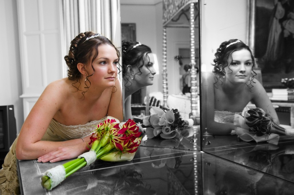 A bride and her bouquet